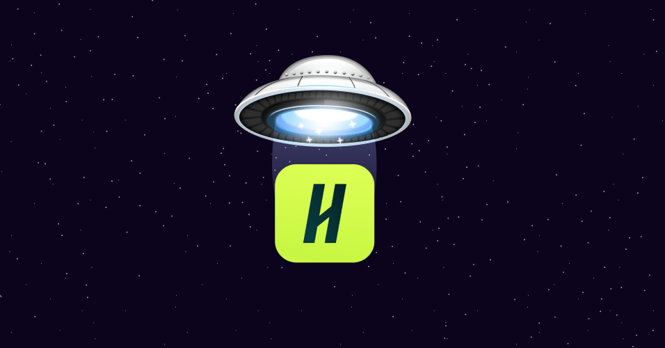 Graphic of the Emerge UFO logo hovering over the Handshake logo