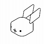 Rabbit icon with its ears moving