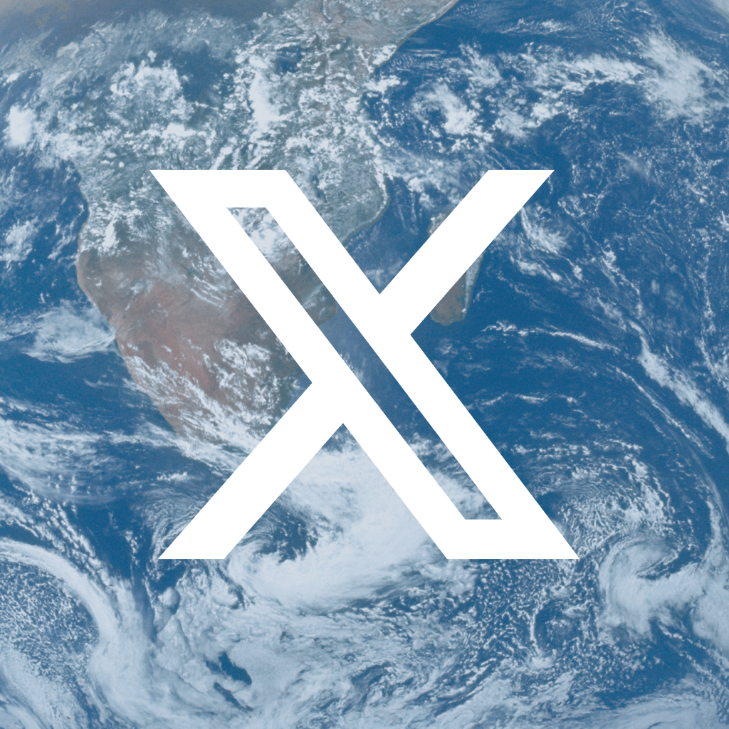 Alternative X app icon with planet Earth in the background