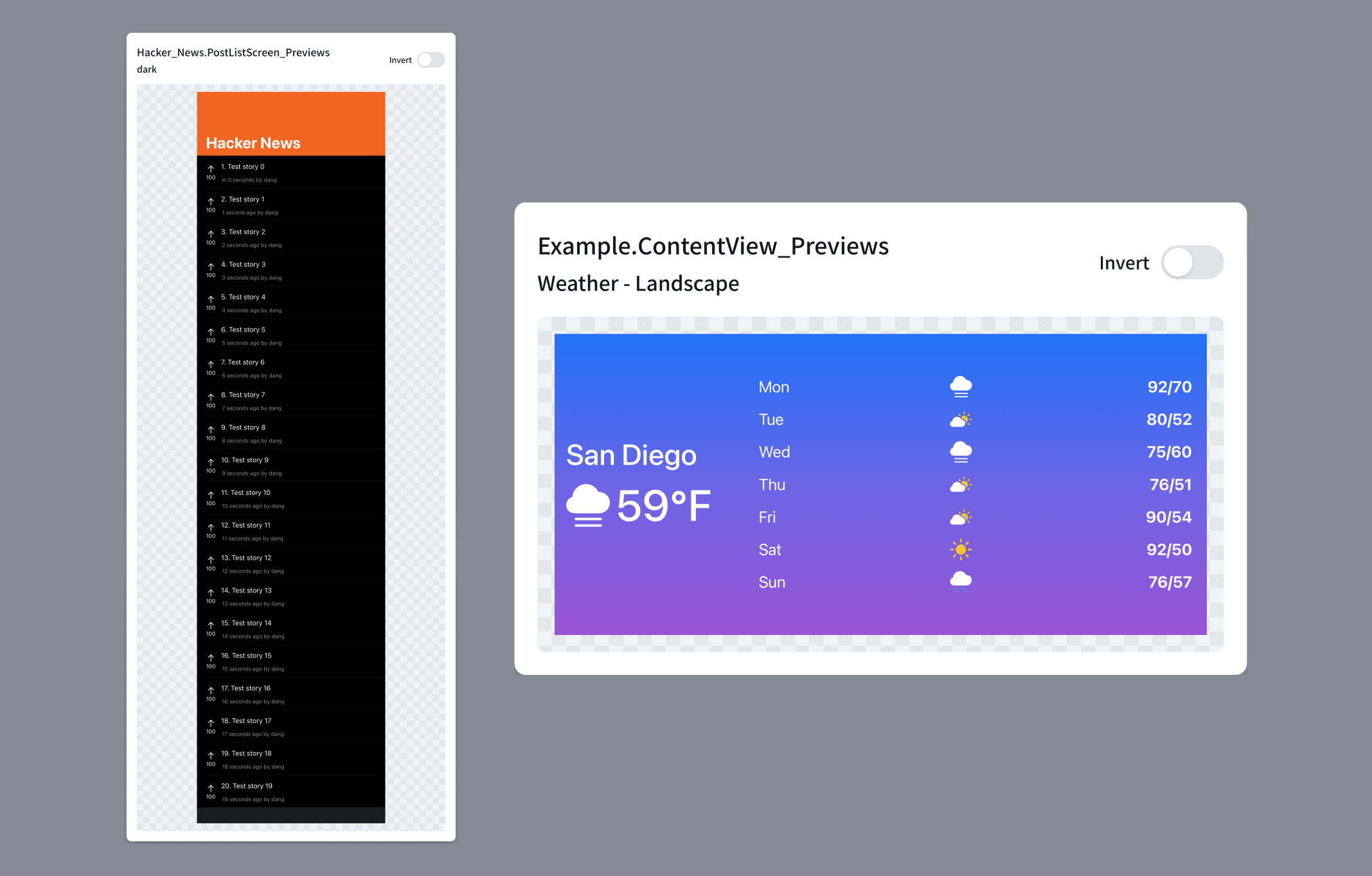 Example of an full height and landscape screenshot in the Emerge UI